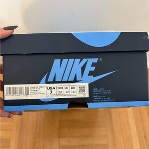 Nike Black and Blue Shoe Box and Sneakers